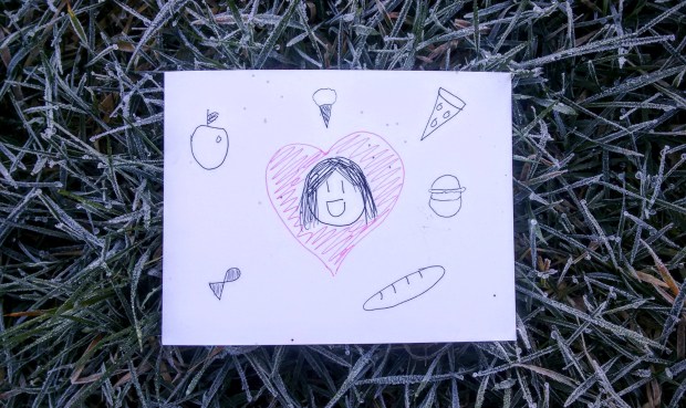 britannia food heart postcard